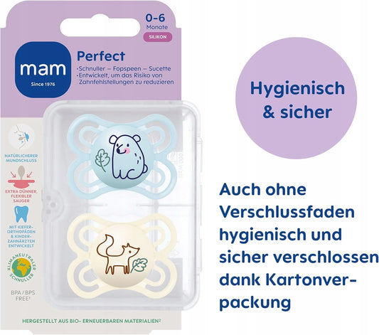 MAM Perfect Schnuller x2 0-6 Monate + Box