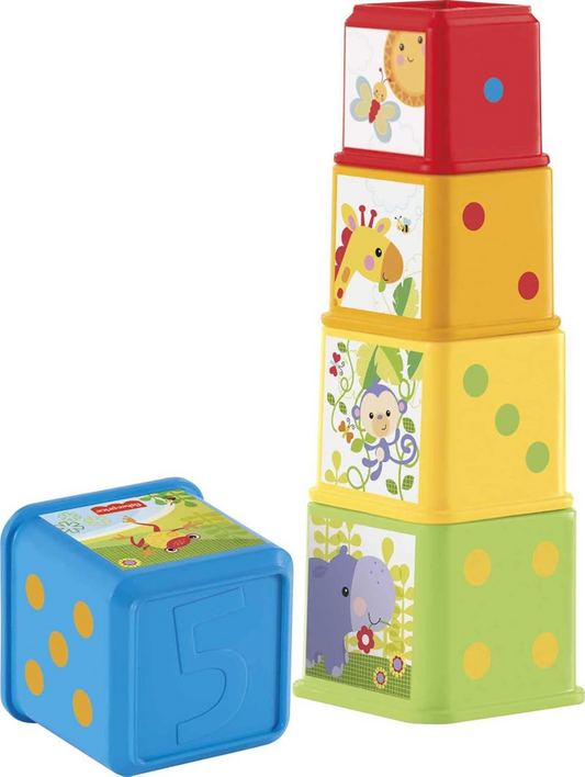 FISHER-PRICE Stapel- & Entdeckerblöcke, 5 unterschiedlich große Bausteine