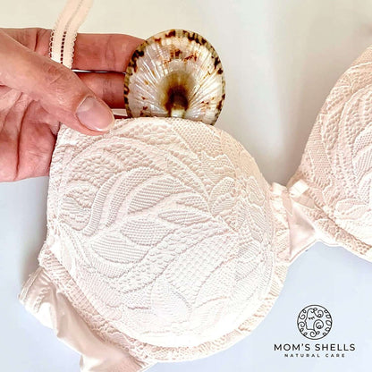 MOM'S SHELLS nakładki muszle z masą perłową rozm. S, naturalna osłonka na brodawki do biustonosza
