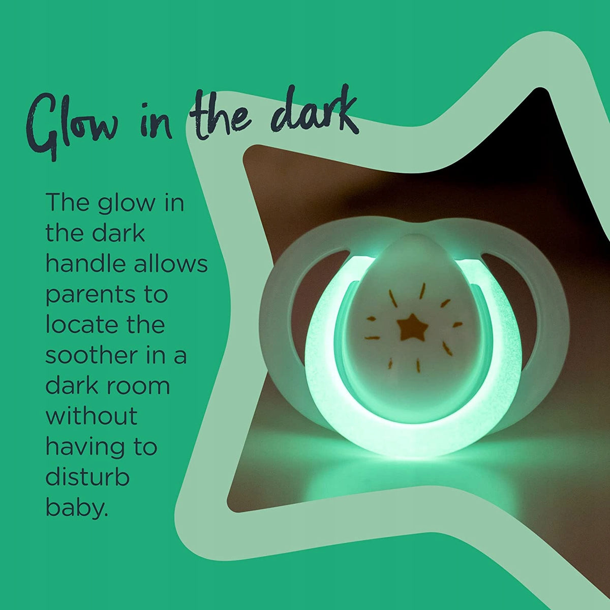 Tommee Tippee Night symmetrical glow-in-the-dark pacifiers 18-36m