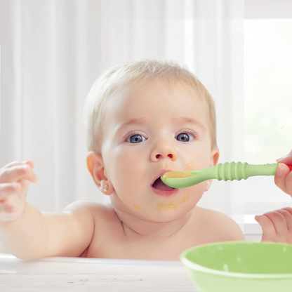 VICLOON Sticky Spoon szilikon kanál 2,5 10 db cm 4 hónap+ zöld