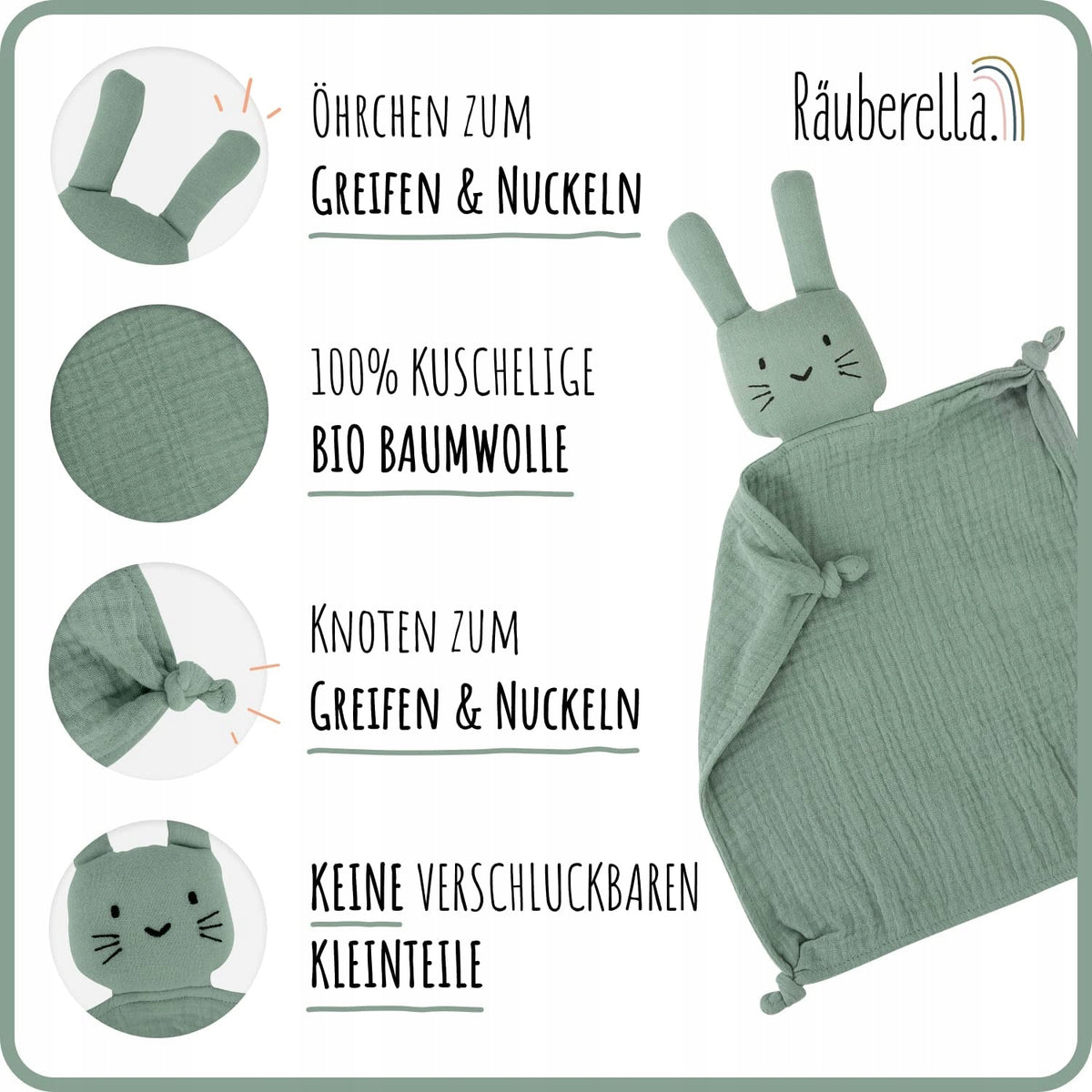 NUDU BABY zestaw muślina KOMFORTER gryzak