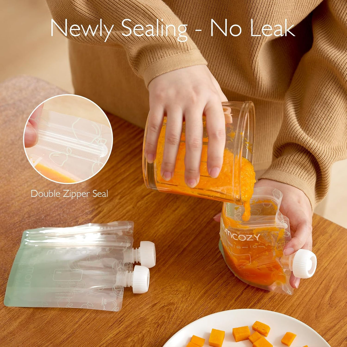 MOMCOZY saszetki tubki na przeciery musy 10szt 200ml
