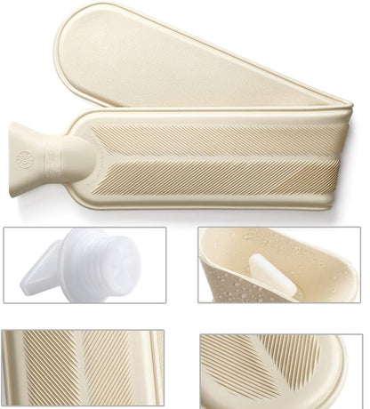 HOMEALEXA rubber hot water bottle, 2 liters + soft cover, 72 cm