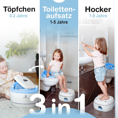 BABYBEFUN 3-i-1-potty, toiletsæde og fodskammel