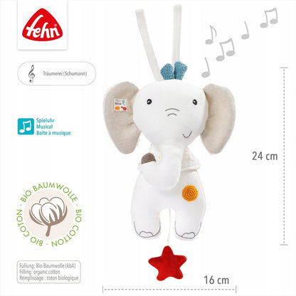 FEHN NATURE elefant din pluș BioBumbac 24cm