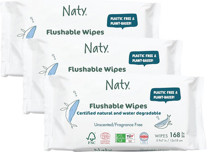 ECO BY NATY chusteczki nawilżane 3 x 56 spłukiwalne kompostowalne