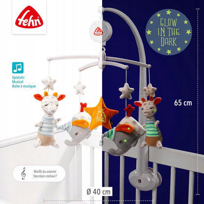FEHN Noapte bună CARUSEL pentru pătuț LUMINOS ÎN ÎNTUNERIC