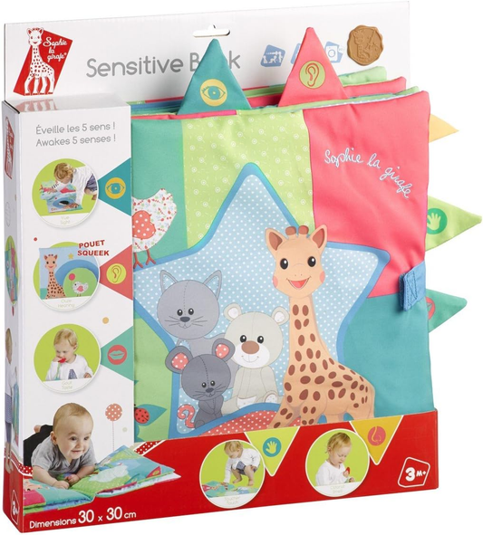 SOPHIE LA GIRAFE grand livre sensoriel 30 x 30