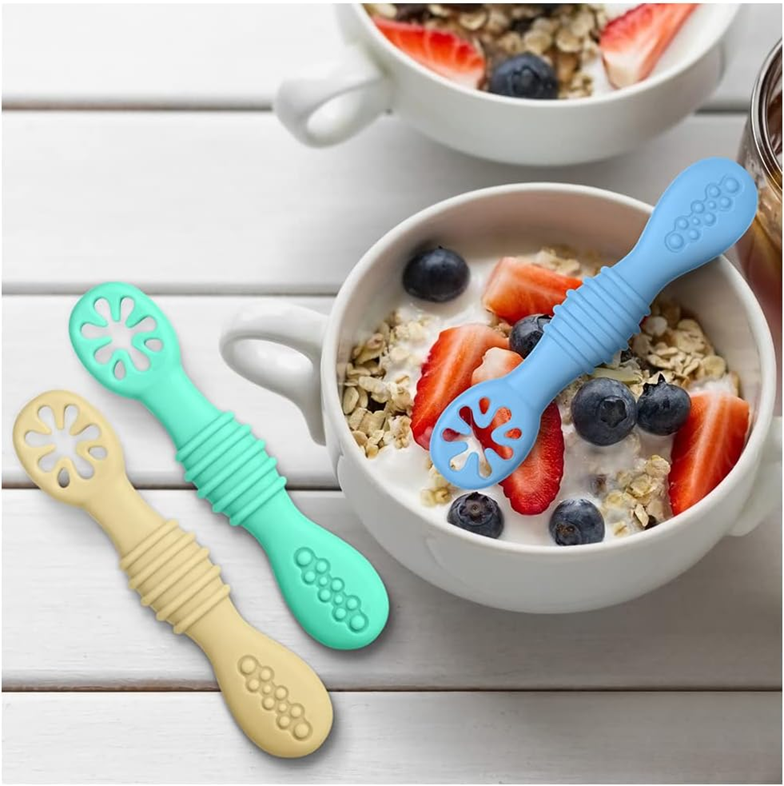 VICLOON zestaw silikonowych łyżeczek do pokarmów stałych 4 sztuki 11 cm