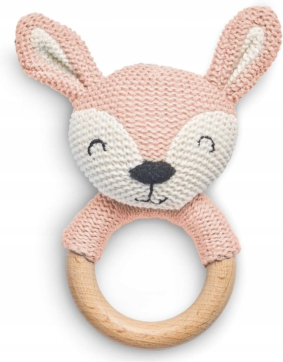 JOLLEIN apucător din lemn de bumbac cu zornăitor DEER 13 cm