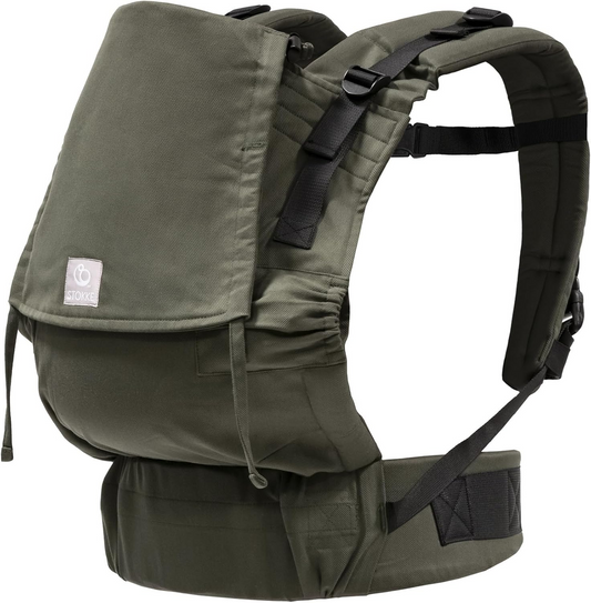 STOKKE LIMAS FLEX nosidełko ergonomiczne 4-20kg, oliwkowe, miękkie nosidełko dla dziecka
