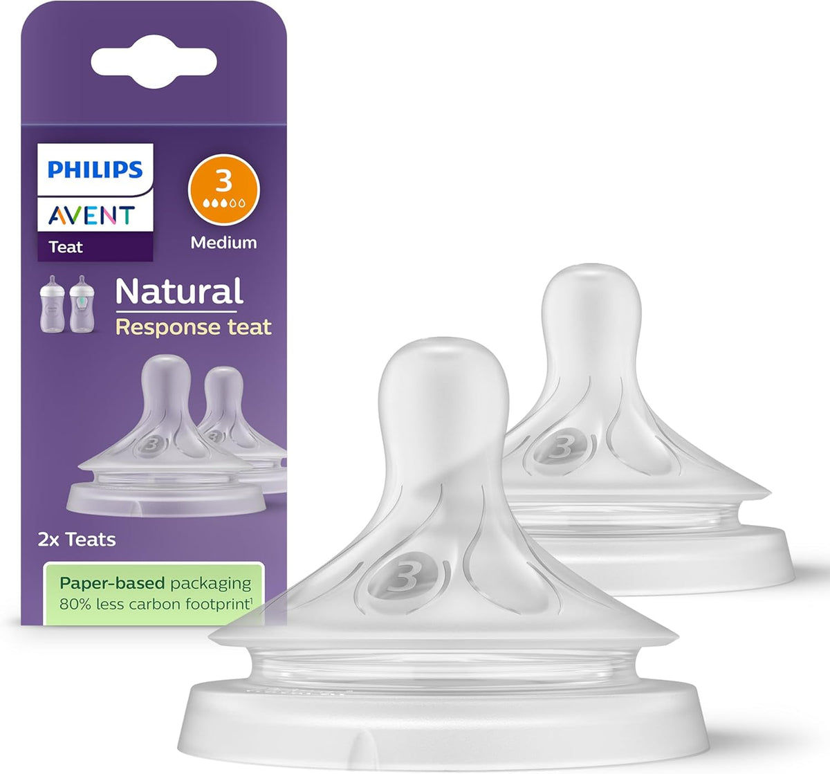 Philips Avent Natural Response smoczek do butelki (3) 1m+ x2