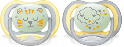 PHILIPS AVENT Ultra Air Night fopspenen x 2 18 mnd.+, lichtgevend
