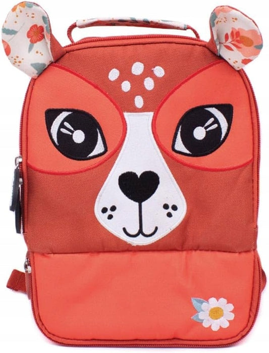 LES DEGLINGOS izolowana torba termiczna lunchbox PLECAK, czerwony plecak lunchbox z motywem misia