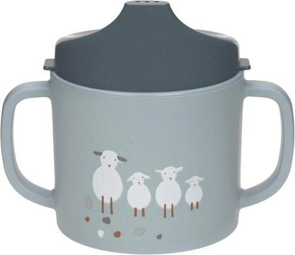 LÄSSIG Sippy Cup Tiny Farmer Sheep csőrös itatópohár 150 ml 6 hónap+