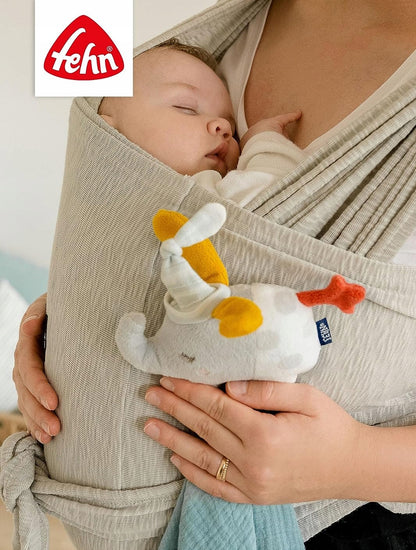 FEHN knuffeldoekje met fopspeenhouder OLIFANT 42 cm
