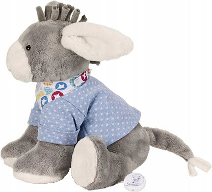STERNTALER Osiołek Emmi MASKOTKA POZYTYWKA 28 cm "N, szaro-niebieska przytulanka z pozytywką dla niemowląt
