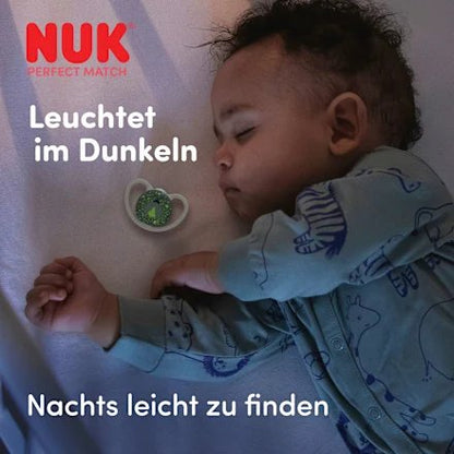 NUK Perfect Match Air Night smoczki uspokajające 18-36 mies. świecący smoczek dla dziecka w ciemności