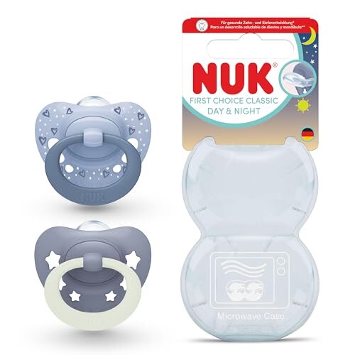 NUK First Choice Classic Day & Night Schnuller 0-6m blau 2 St.