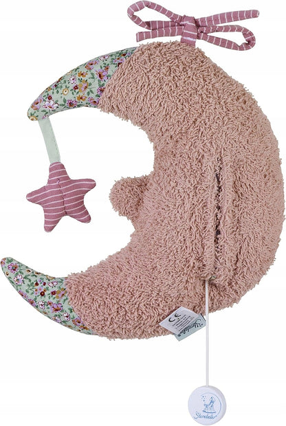 STERNTALER zawieszka przytulanka z pozytywką KSIĘŻYC 20 cm "O różowy księżyc z gwiazdką do wózka i łóżeczka