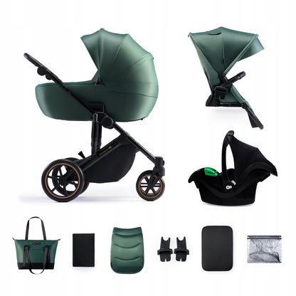 KINDERKRAFT PRIME2 PRO 3i1 multifunktionel barnevogn op til 22kg + MINK PRO autostol