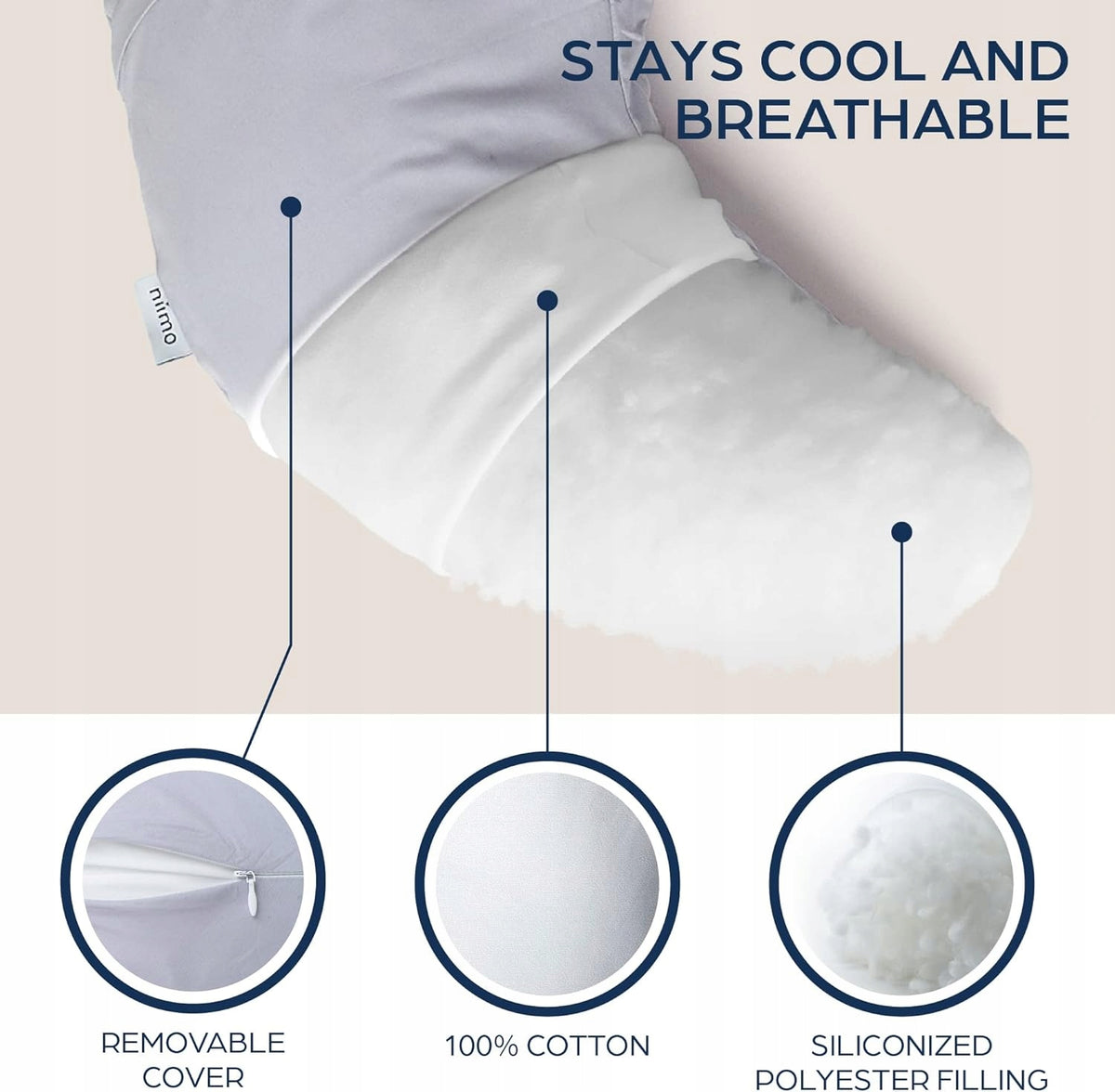 NIIMO coussin multifonctionnel de grossesse pour l’allaitement + housse