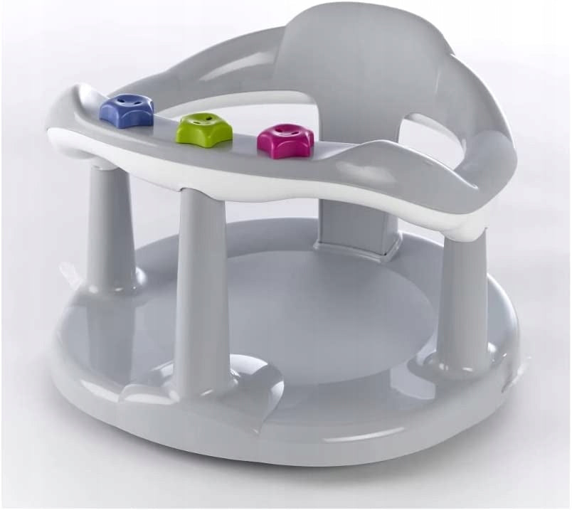 THERMOBABY krzesełko do kąpieli, fotelik kąpielowy dla dziecka od 6m do 15 kg, szary