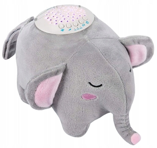 MOMCOZY przytulanka projektor gwiazd 15 melodii i dźwięków 13x19 cm SŁOŃ