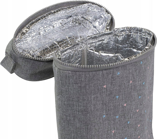 MINILAND Thermibag Double TORBA TERMOIZOLACYJNA na butelki 2x 500 ml, szara torba z przegrodą