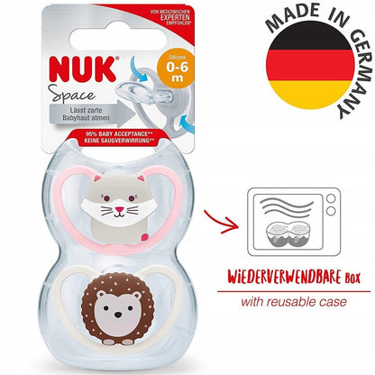 NUK Space smoczek uspokajający silikon x2 0-6msc +box