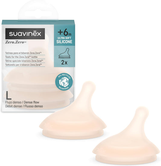 SUAVINEX Zero Zero tetină pentru sticlă (L) lichide groase 6m+ x2