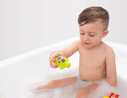 PLAYGRO 3 jucării de baie + plasă de depozitare cu ventuză