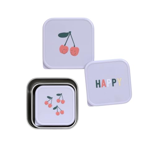 Lässig Happy Fruits stålbeholdere til snacks 3 stk.