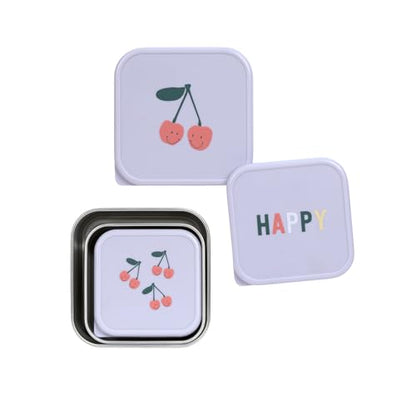 Lässig Happy Fruits stålbeholdere til snacks 3 stk.