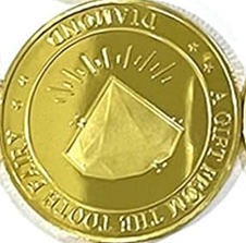 BRADOC Zahnfee vergoldete Metallmünze für unter das Kopfkissen 4 cm DIAMANT