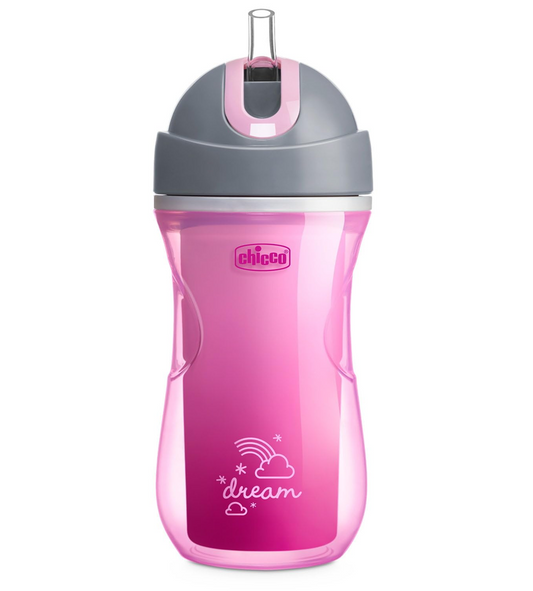 CHICCO Sport Cup szivárgásmentes szívószálas pohár 266 ml 14 hónap+