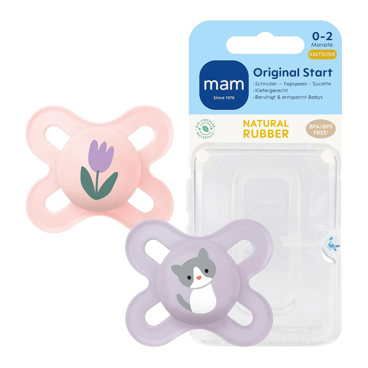 MAM Original Start smoczek uspokajający lateksowy x4 0-2m – nowy – zdjęcie 1