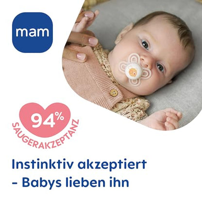 MAM Perfect Day & Night smoczek uspokajający silikonowy 0-6m x4 ŚWIECĄCE dla niemowląt, miękki SkinSoft, 94% akceptacji