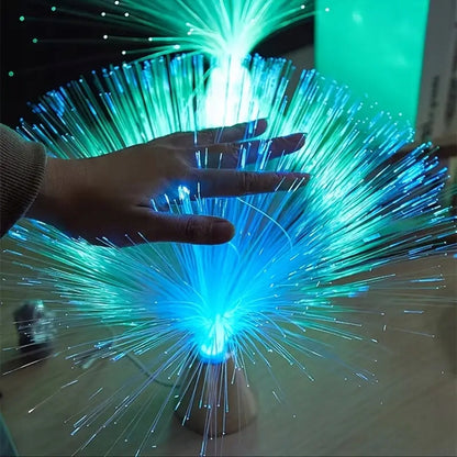 Lampă de veghe LED cu fibră optică CHANGLESU, culori schimbătoare