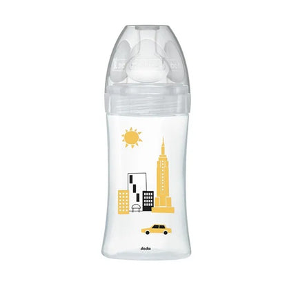 DODIE Sensation+ NEW YORK biberon en verre 270 ml 0-6 m tétine débit moyen 2