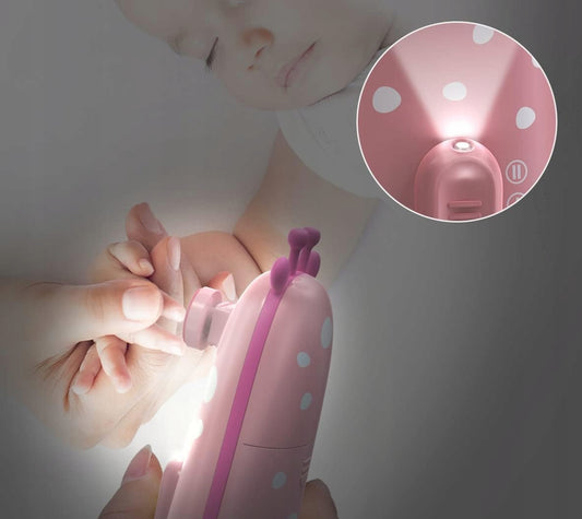 MEGAINVO elektryczny pilnik do paznokci lampka LED 10 końcówek, różowy pilnik do manicure dla dzieci