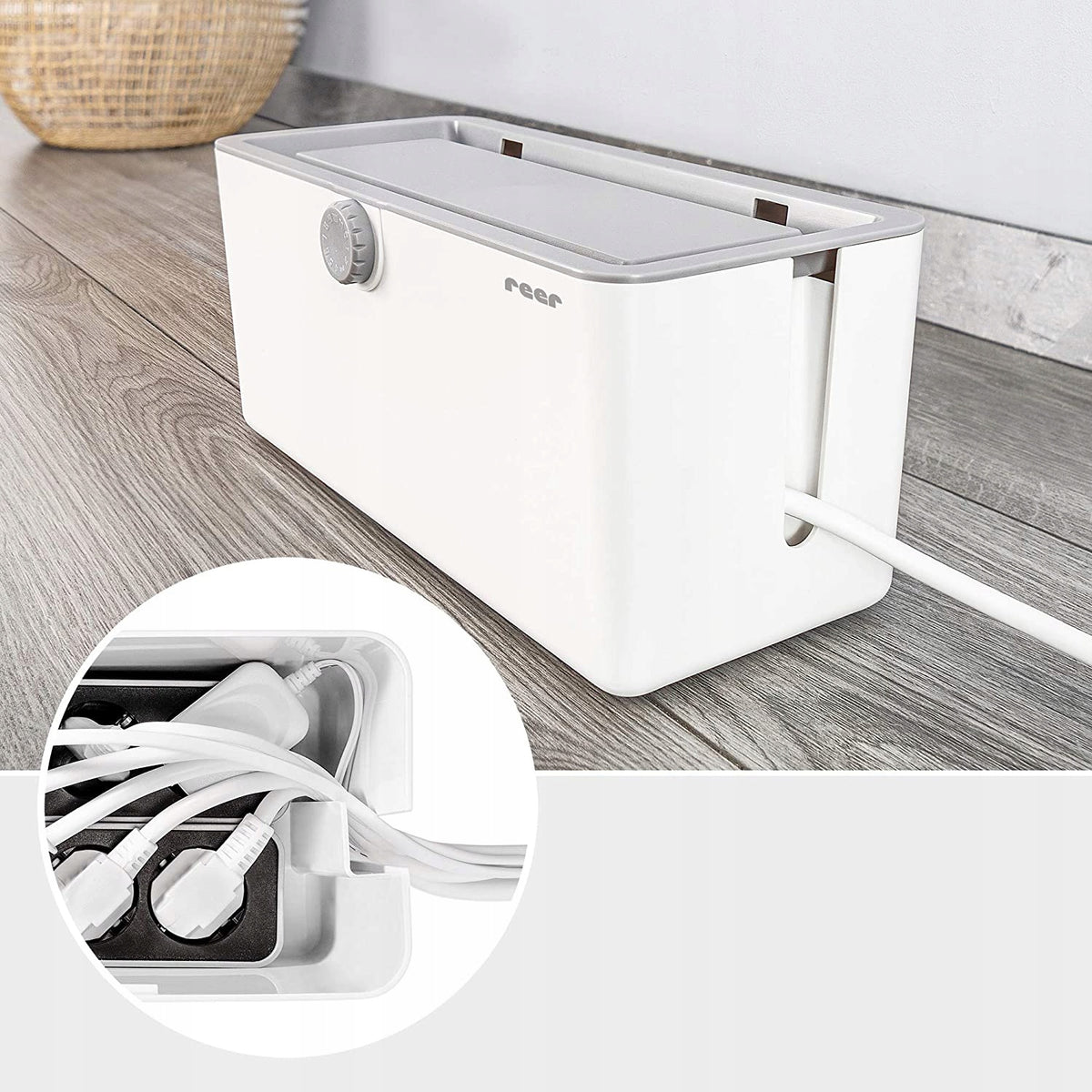 REER CableGuardskirting board and cable protectioncolour white/greydimensions 31 x 13.5 x 13.5 cmABS