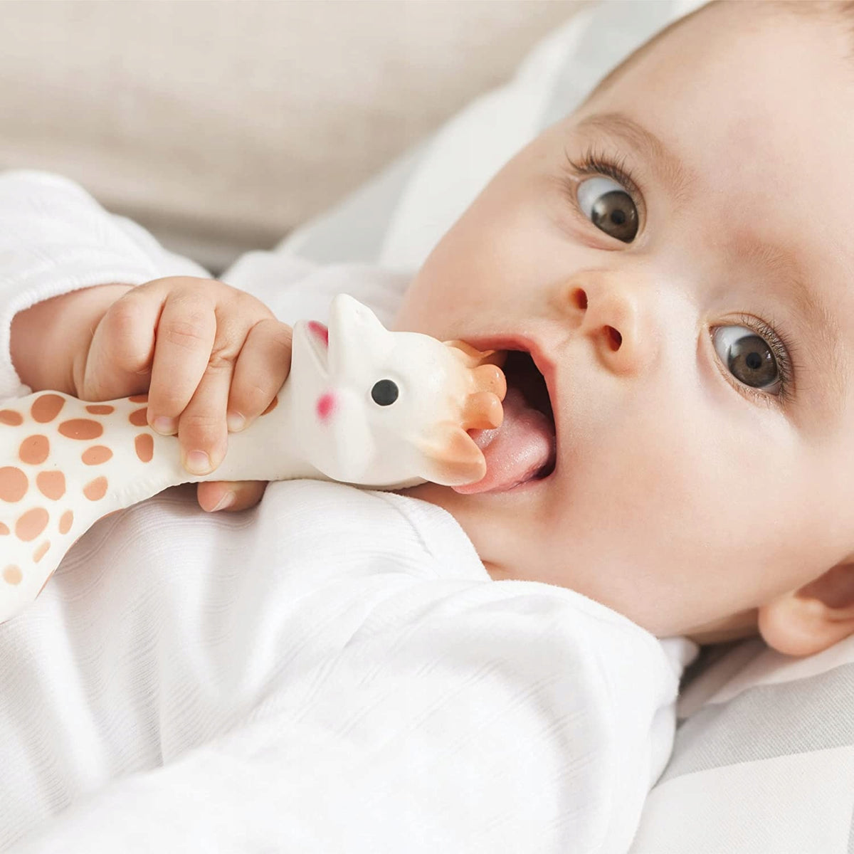 Sophie the Giraffe classic Sophie the Giraffe made of rubber and an additional smaller teether