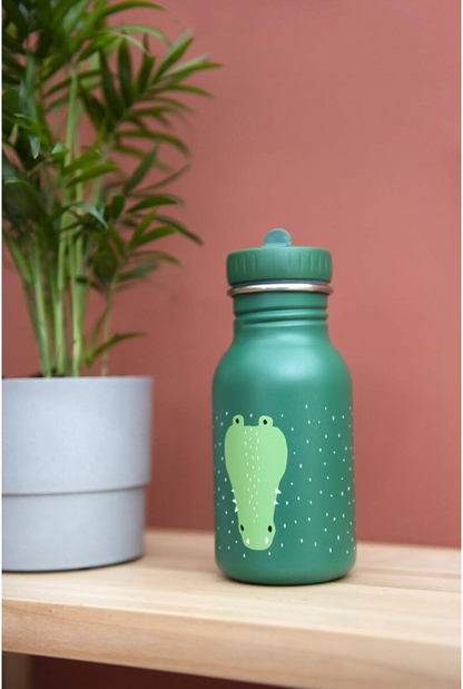 TRIXIE Mr. Crocodile rozsdamentes acél kulacs 350 ml összecsukható szívófejjel