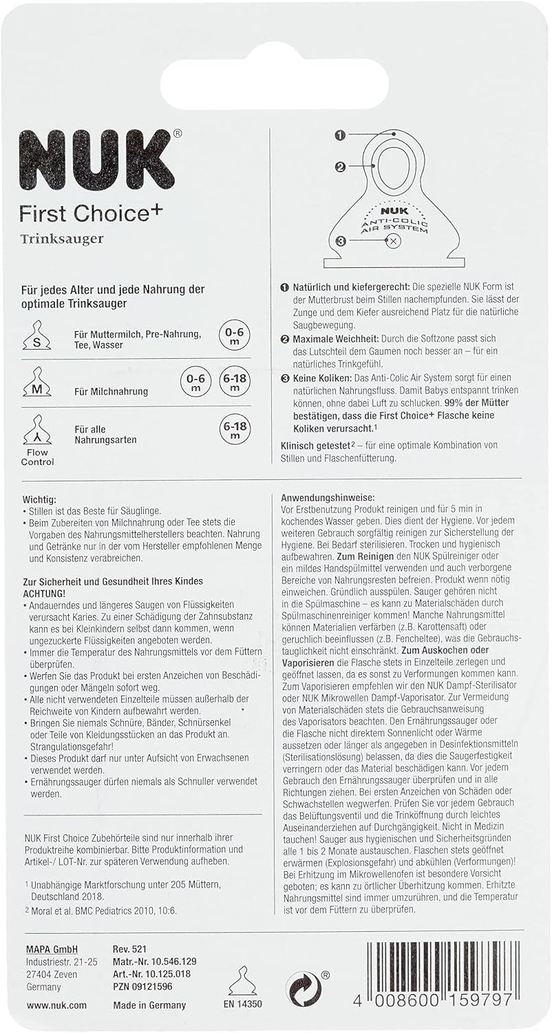 NUK First Choice silikonesutter M 6 18mdr x2