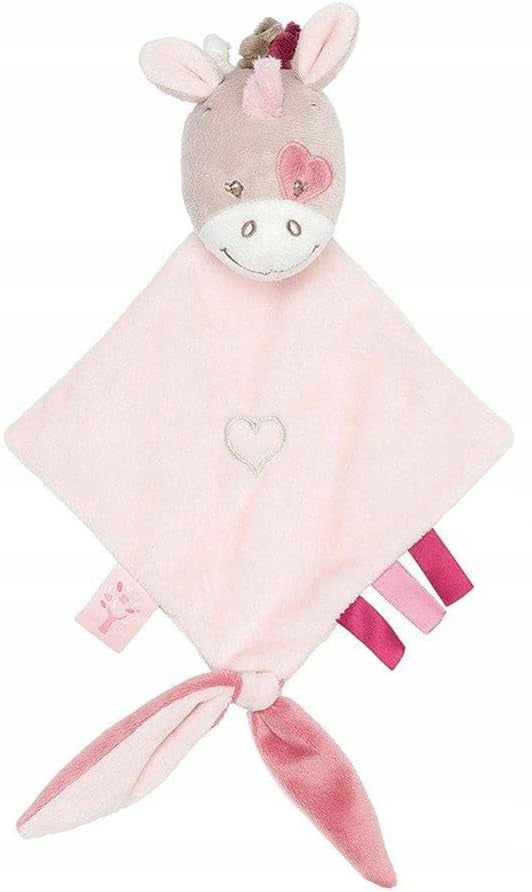 NATTOU komforter Nina, Jade & Lili 25 cm różowo-beżowy jednorożec przytulanka z miejscem na smoczek