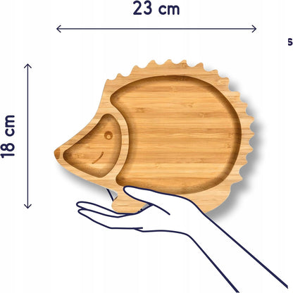 KLEINER FUCHS assiette en bambou avec ventouse en forme de hérisson + cuillère