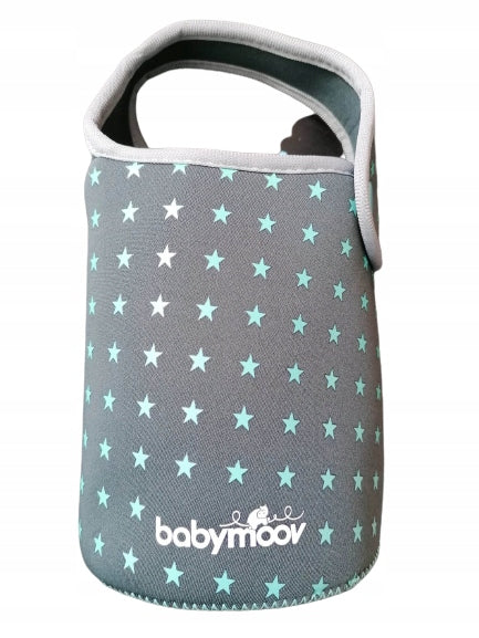 BABYMOOV torba termiczna na butelkę model bez wkładki żelowej, grafitowo-zielona z gwiazdkami