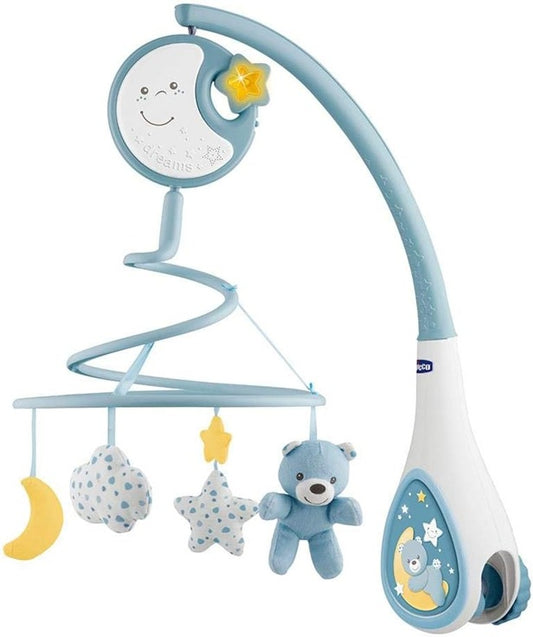 CHICCO Next2Dreams 2w1 karuzela z melodiami i lampką nocną MIŚ